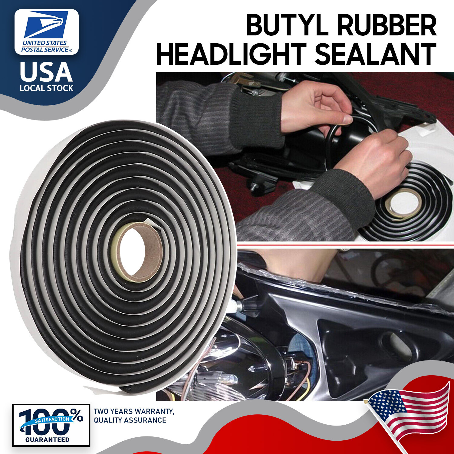 high quality 4M Butyl Tape Rubber Glue Headlight Sealant Retrofit Reseal Door 4M