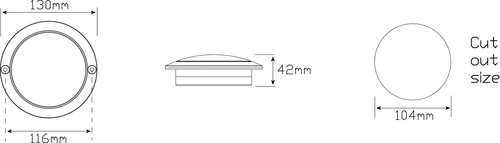 LED REVERSE LAMP RECESS MOUNT - TRAILER BOAT TRUCK CARAVAN UTE 102WM - Picture 2 of 2
