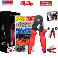 Ferrule Crimping Tool Kit, -7 Self-adjustable Ratchet Wire Crimping Tool Kit ...