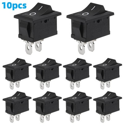 10Pcs Snap-in Boat Rocker Toggle Power SPST ON-OFF 2 Pin AC 250V 6A 125V 10A 2