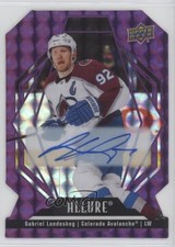 2022-23 Upper Deck Allure Purple Diamond Die-Cut 4/10 Gabriel Landeskog Auto a2k
