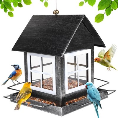 SWAWIS Vogelfutterhaus Metall Vogelfutterstation Vogelhaus zum Aufhängen