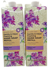 Bath Body Works Fresh Cut Lilacs Foaming Soap Refill Cartons 32 Oz x2
