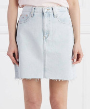 NWT TOMMY HILFIGER RAW HEM MOM JEAN SKIRT in LIGHT DENIM 26 Y2K RETRO PREPPY