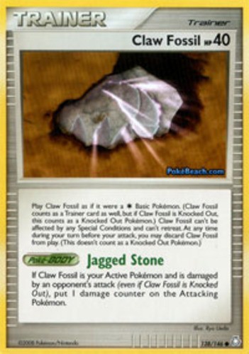 Claw Fossil - 138/146 - Common - Lightly Played