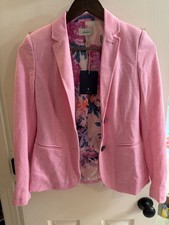 Joules Women s Pink Lined One-Button Blazer Jacket w/ Pockets US 2