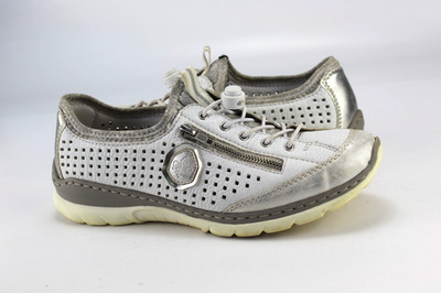 Rieker Gr.41 Damen Halbschuhe Slipper Sneaker Loafers  Weiß  TOP   M 719
