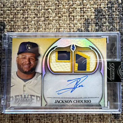 Topps 2025 Dynasty Jackson Chourio Brewers 2/5 Auto Dual Relic Patch #ADR-JC