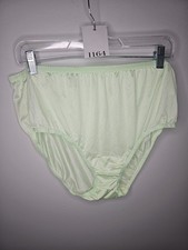 Vintage Shadowline All Nylon Green Satin Panties Size 11