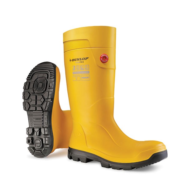 Dunlop Purofort Fieldpro Full Safety Wellington Yellow Size 7