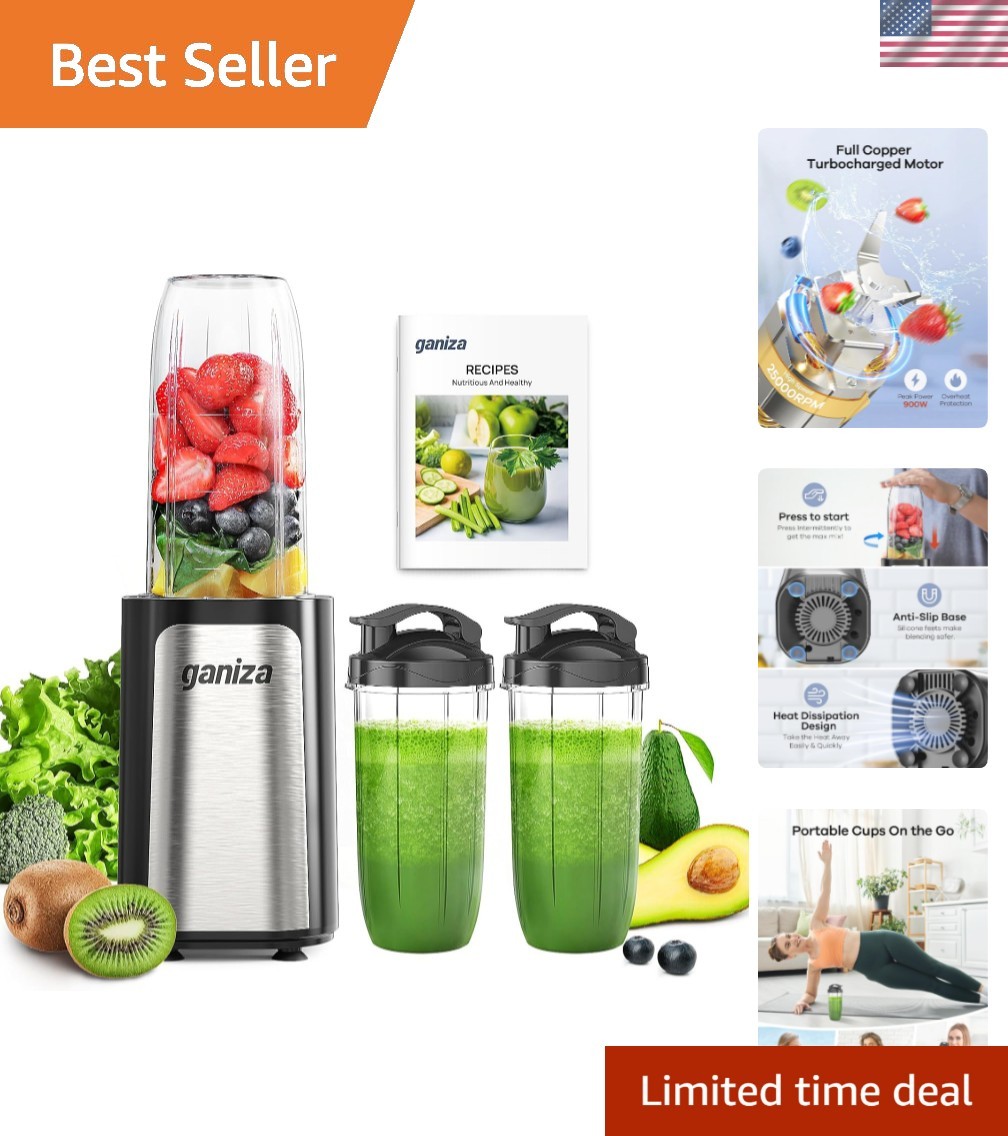 14-Piece Personal Blender Set - 900W Smoothie Maker with Por