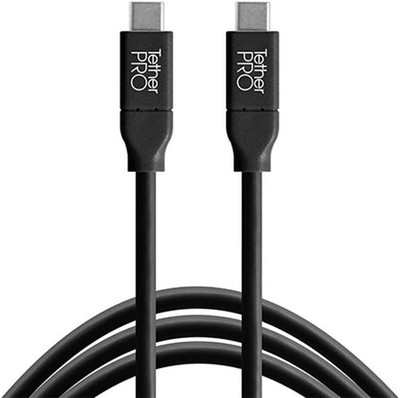 Tether Tools Pro USB-C to USB-C, 5Gbps Gen 1, 15' (4.6m), Black