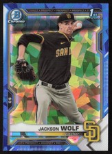 2021 Bowman Draft Sapphire Edition Jackson Wolf #BDC-141 San Diego Padres
