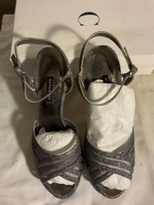 Caparros Novak Dressy Formal Sandals Shoes Heels Mercury Glitz Sz. 10B A29