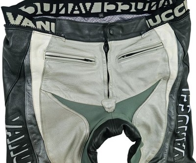 HOT UNISEX VANUCCI BIKER MOTORCYCLE GAURD ARMOR BLACK LEATHER Pants 54 or 33 x30