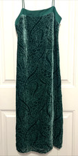 Anthropologie Green Velvet Spaghetti Strap Dress Size 8 - Altered Strap Length