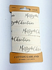 NEW COTTON MERRY CHRISTMAS RIBBON 10 YARDS
