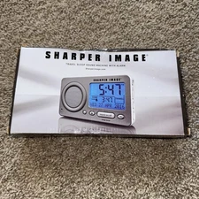 Sharper Image Travel Sleep Sound Machine With Alarm Brand New Open Box