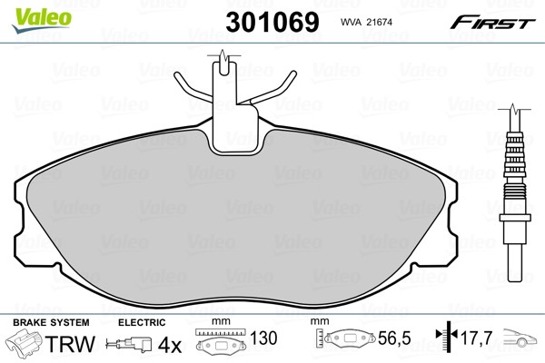 Fits VALEO 301069 HAM PADS. FIRST PEUGEOT 306 II (3/1997>9/2002)  ⭐UK Stock⭐