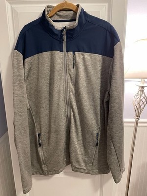 Orvis Men's XL Classic Collection Bonded Mesh Full Zip Fleece Jacket Gray Blue