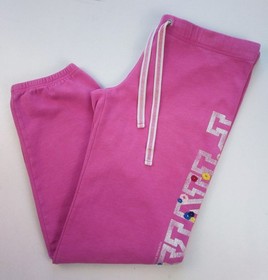Victoria's Secret VS PINK Lounge Sweat Pants Floral Logo Pink Small S