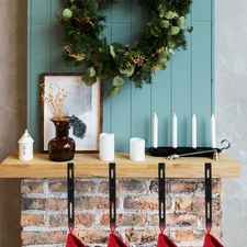 4 Pcs Christmas Stocking Holders Fireplace Stocking Hooks Christmas Decoration