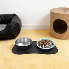 Slow Feeding Bowl with Water Bowl, Dog Food and Water Bowl Set 3 in 1