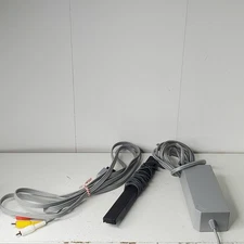 Nintendo Wii OEM Black Sensor Bar W/ OEM AC Adapter & OEM AV Cable Tested Works