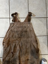 Duluth Trading Fire Hose Overalls 38X32 Double Knee Distressed Thrashed Workwear