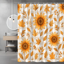 Fall Sunflower Shower Curtain - Autumn Floral Decor
