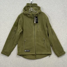 BAERSKIN Tactical Fleece Hoodie Size M Full Zip Adjustable Utility Gorpcore