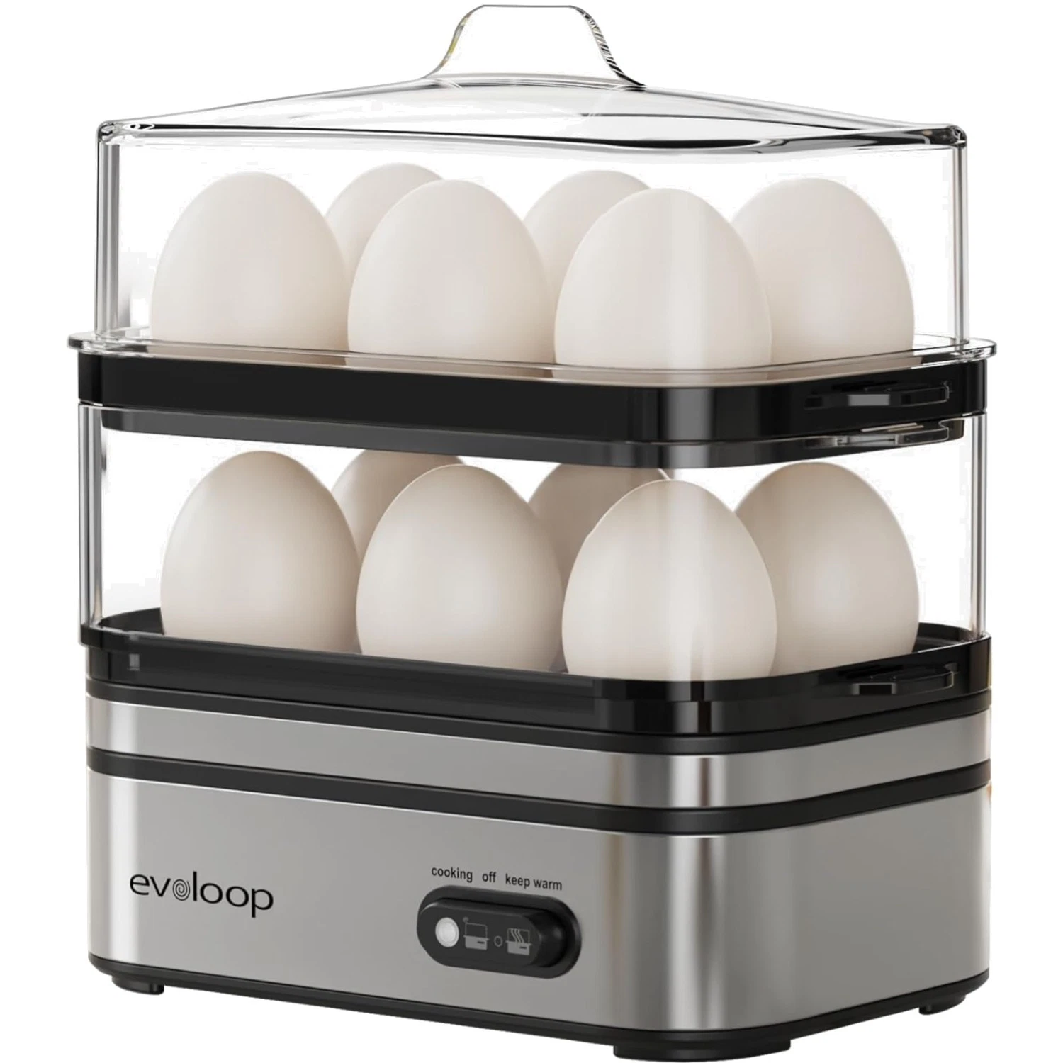 Rapid Egg Cooker Electric 12 Eggs Capacity, Soft, Medium, Hard Boiled, Poache...