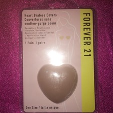 Forever 21 Heart Shape Beige Braless Nipple Cover One Size 1 Pair New NIP