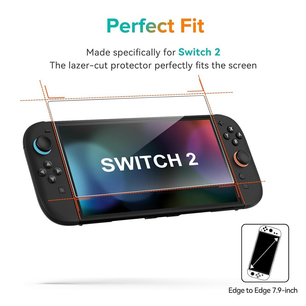 Nintendo Switch 2 Protezione In Vetro Temperato Proteggi Schermo Quality NOVITÀ foto 5