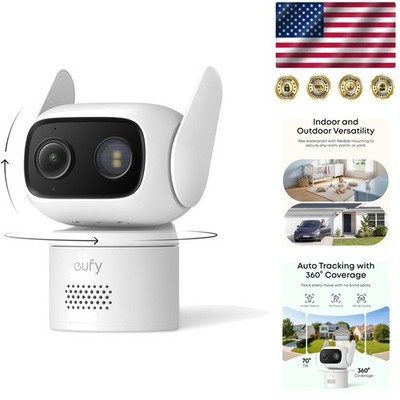 Dual Antenna 360° Wireless Camera with AI Detection for Indoor/Outdoor Use