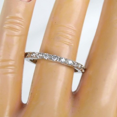 ATI Ring 925 Sterling Silver Crystal/Rhinestone Size 8 Signed  Jewelry Vintage