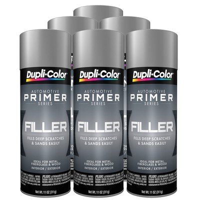 Duplicolor FP101 (6-Pack), Automotive Filler Primer, Gray, 11 oz Aerosol Can