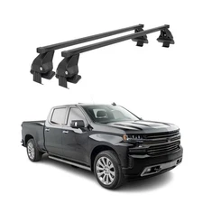 2019-2025 Chevrolet Silverado 1500 2500HD 3500HD Roof Racks Cross Bars Black Set