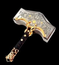 Norse Viking Thor Hammer Mjolnir Replica-Fantasy Cosplay Collectible Decor Gold