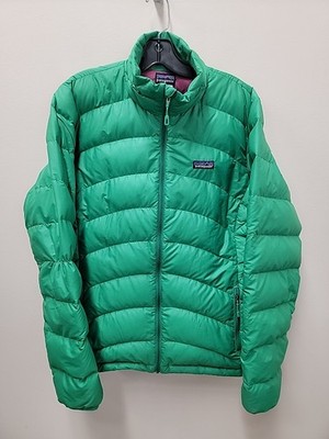 Patagonia Puffer Jacket Women's Green Goose Down Size Large 