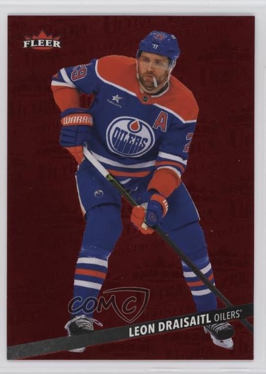 2025 Upper Deck Fleer Ultra Medallions Ruby Red 25/50 Leon Draisaitl #M-25 0he