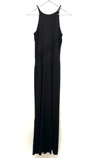 Onyx Nite Black Formal Gown Dress Sleeveless Wedding Cocktail Party Beaded Sz 8