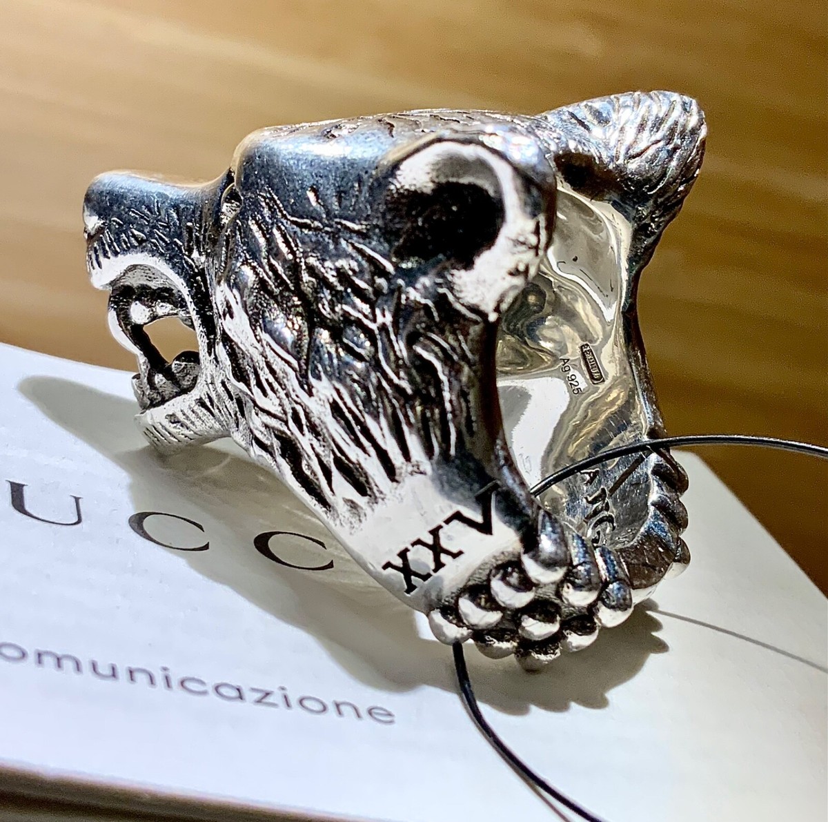 Gucci Anger Forrest LARGE Wolf Head Solid 925 Silver Ring Gucci Anger Forrest LARGE Wolf Head Solid 925 Silver Ring