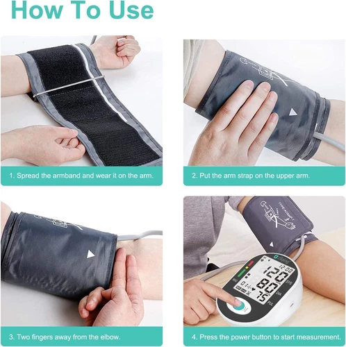 Digital Automatic Blood Pressure Monitor Upper Arm Smart BP Machine Large Cuff - Picture 12 of 12