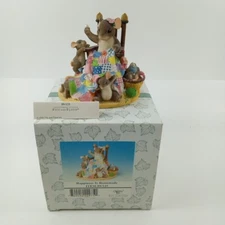New Open Box Charming Tails Fitz And Floyd Happiness Is Homemade Resin Figurine
