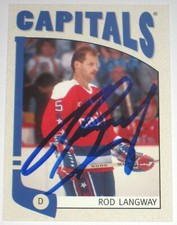 ROD LANGWAY SIGNED 04-05 ITG FRANCHISES WASHINGTON CAPITALS CARD AUTOGRAPH!
