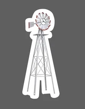 Windmill Sticker Electricity Waterproof Rural Country Western Gift NEW