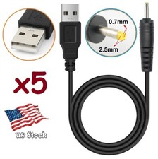 x5 USB to DC Power 2.5x0.7mm Barrel 5V 3.3mm diameter Charging Cable Cord