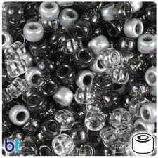 BeadTin Dark Knight Mix 9mm Barrel Pony Beads (500pcs)