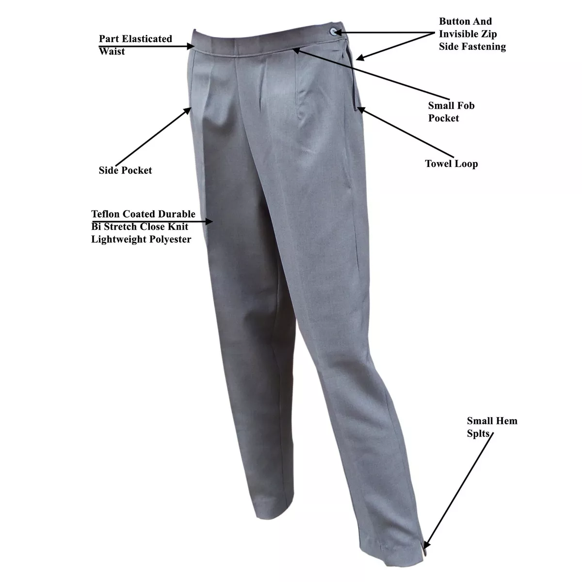 Taylor Ladies Grey Sports Bowls Trousers